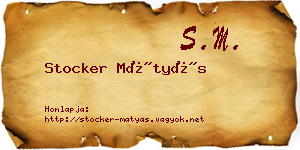Stocker Mátyás névjegykártya