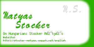 matyas stocker business card